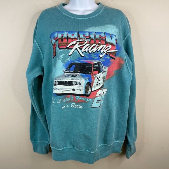 Pacsun Auto Racing Sweatshirt Top Unisex M Foreign Stock Car Graphic Fleece #28 - Picture 1 of 11